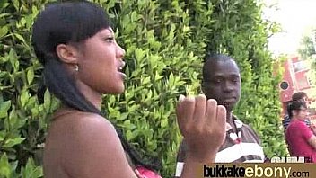 Naughty black wife gang banged by white friends 7