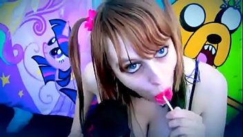 Beauty sucking and licking lollipop ear to ear asmr
