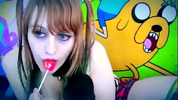 Beauty sucking and licking lollipop ear to ear asmr
