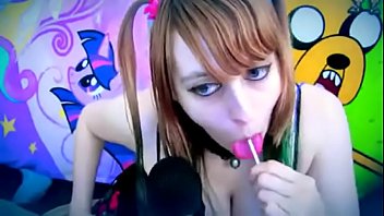 Beauty sucking and licking lollipop ear to ear asmr