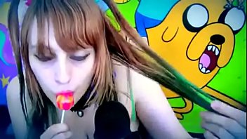 Beauty Sucking And Licking Lollipop Ear To Ear Asmr thumbnail