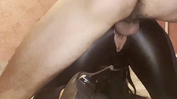 A dominant woman in black latex was fucked hard and cummed on her ass