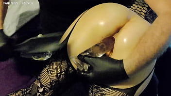 Young and slim girl tries many dildos