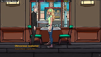 Jenny serves customers at the table but deep down she wants to serve them with her throat