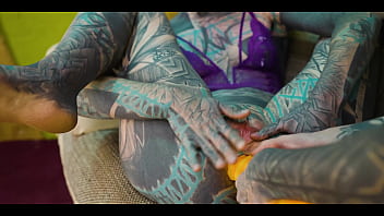 Inked up girls ass fuck double anal with a big cock