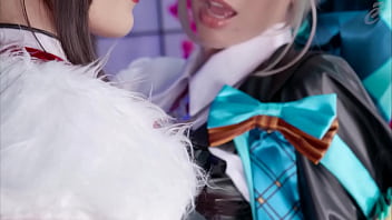 Anime lesbian bitches stretch their juicy anal holes