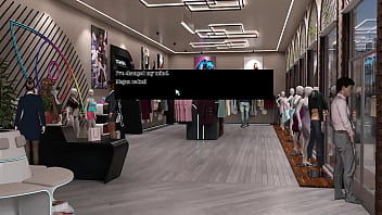 An office lady brought a dildo into the fitting room and began masturbating with it in public hentai game kink maker