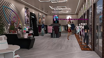 An office lady brought a dildo into the fitting room and began masturbating with it in public hentai game kink maker