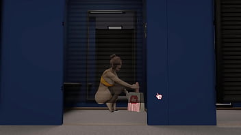 An office lady brought a dildo into the fitting room and began masturbating with it in public hentai game kink maker