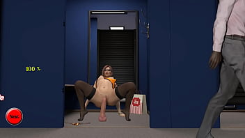 An office lady brought a dildo into the fitting room and began masturbating with it in public hentai game kink maker An office lady brought a dildo into the fitting room and began masturbating with it in public hentai game kink maker