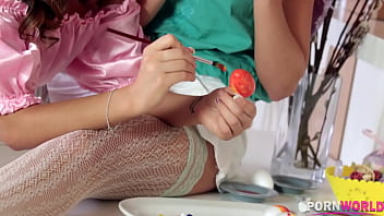 Bunny sex lesbian babes with cram their tasty snatches with toes