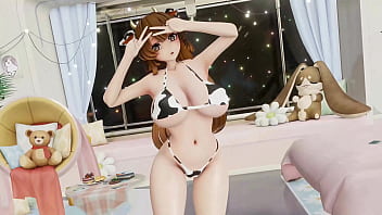 Sousou No Frieren Fern Hentai Undress Dance Yaosobi Idol Cow Girl Outfit Big Boobs Mmd 3d Orange Hair Clip thumbnail