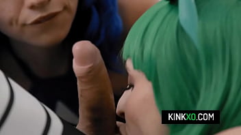 Hot teen cosplay foursome sex