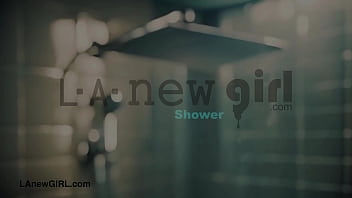 Alluring brunette model enjoys a sensual bath