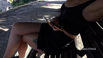 Blow job and cum swallow at the city castle