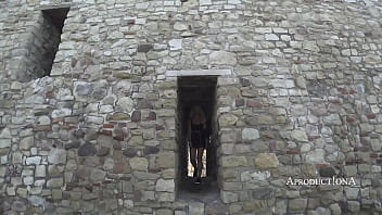 Blow job and cum swallow at the city castle