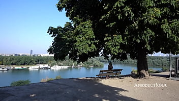 Blow job and cum swallow at the city castle