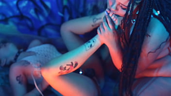 Lesbian strap on foot tickling fetish & toe sucking