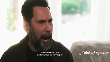 Neighbor blackmails busty ebony sitter who snuck in her boyfriend to clients house