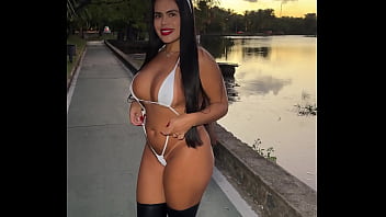 Brazilian wife in bikini in public