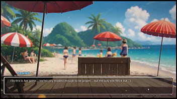 Bluring the walls romance hentai game ep 6 wet dreams with horny crowd on the beach