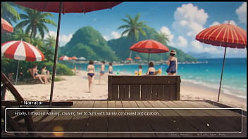 Bluring the walls romance hentai game ep 6 wet dreams with horny crowd on the beach