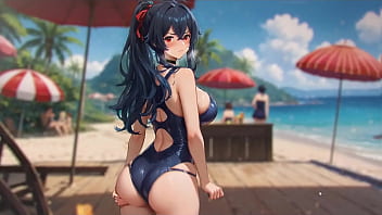 Bluring the walls romance hentai game ep 6 wet dreams with horny crowd on the beach