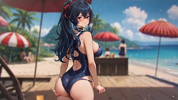 Bluring the walls romance hentai game ep 6 wet dreams with horny crowd on the beach