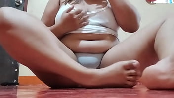 Curvy goddess teases in hidden fingering under her clothes & naughty peeks