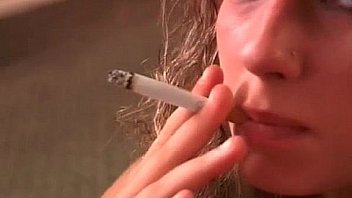 Sexy smoker hot horny babe sucks