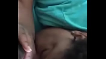 Black amateur girl gives a blowjob