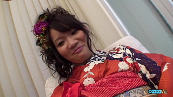 Attractive asian geisha exposes herself and enrolls for a genital massage