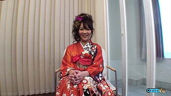 Attractive asian geisha exposes herself and enrolls for a genital massage