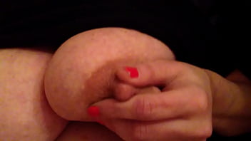 Playing with my tits in the office