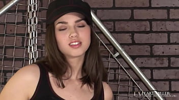 Curvy courtney james strips and masturbates in her dungeon