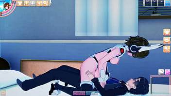 Guy's android girl sucks and fucks him to many orgasms