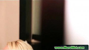 Hot sexy babe gives nuru massage and handjob 14