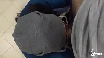 Amateur blowjob from brunette in glasses