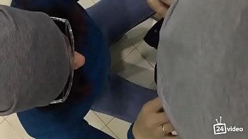 Amateur blowjob from brunette in glasses