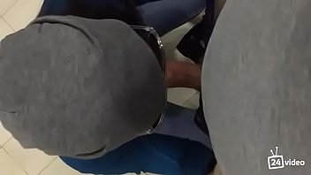 Amateur blowjob from brunette in glasses