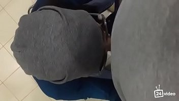 Amateur blowjob from brunette in glasses