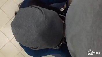 Amateur blowjob from brunette in glasses