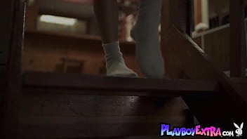 Big boobed black bombshell stripping and posing nude