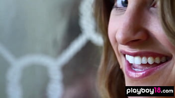 Glamorous beauty stripping and taking a hot shower