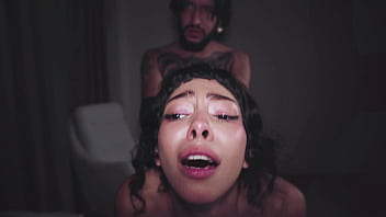 The bum boyfriend climbs through the window and fucks the petite girl while her parents are asleep