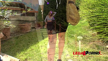 Loads of cum all over blonde milf amber jayne's pussy after outdoor fuck gp360