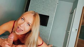 Cute russian girl sucking my dick likes a angel on pov