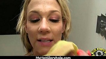 Ebony teen shows off her blowjob skills at gloryhole 20