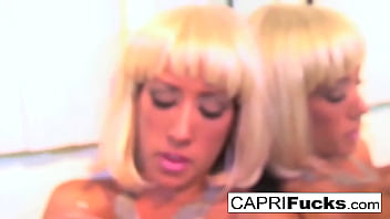 Hot brunette masturbates