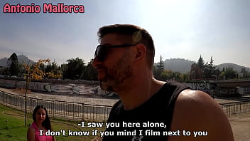 Picking up a pink chilean barbie girl in public park